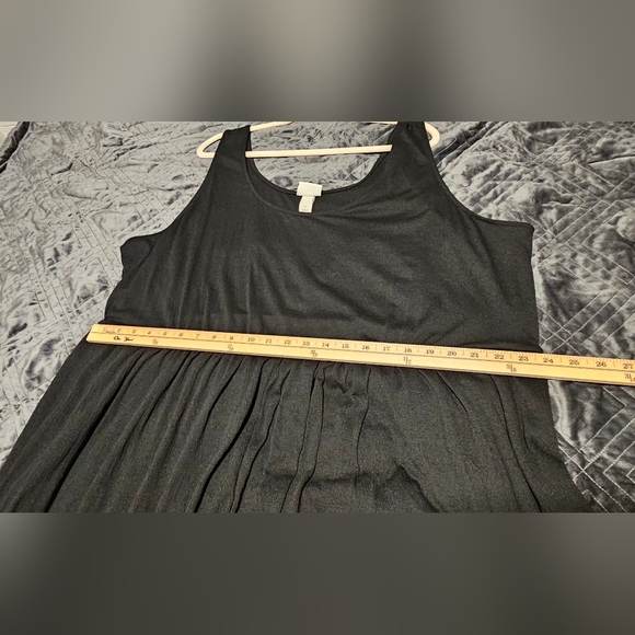 Ava & Viv Black Sleeveless Scoop-neck Babydoll Empire Waist Midi Dress Size 3X - Picture 9 of 12